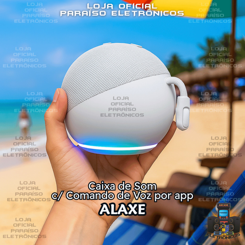 [ORIGINAL] Caixa de Som COMANDO DE VOZ POR APP Bluetooth LED ALAXE e ALAXE PRO MAX- CORES ALEATÓRIAS