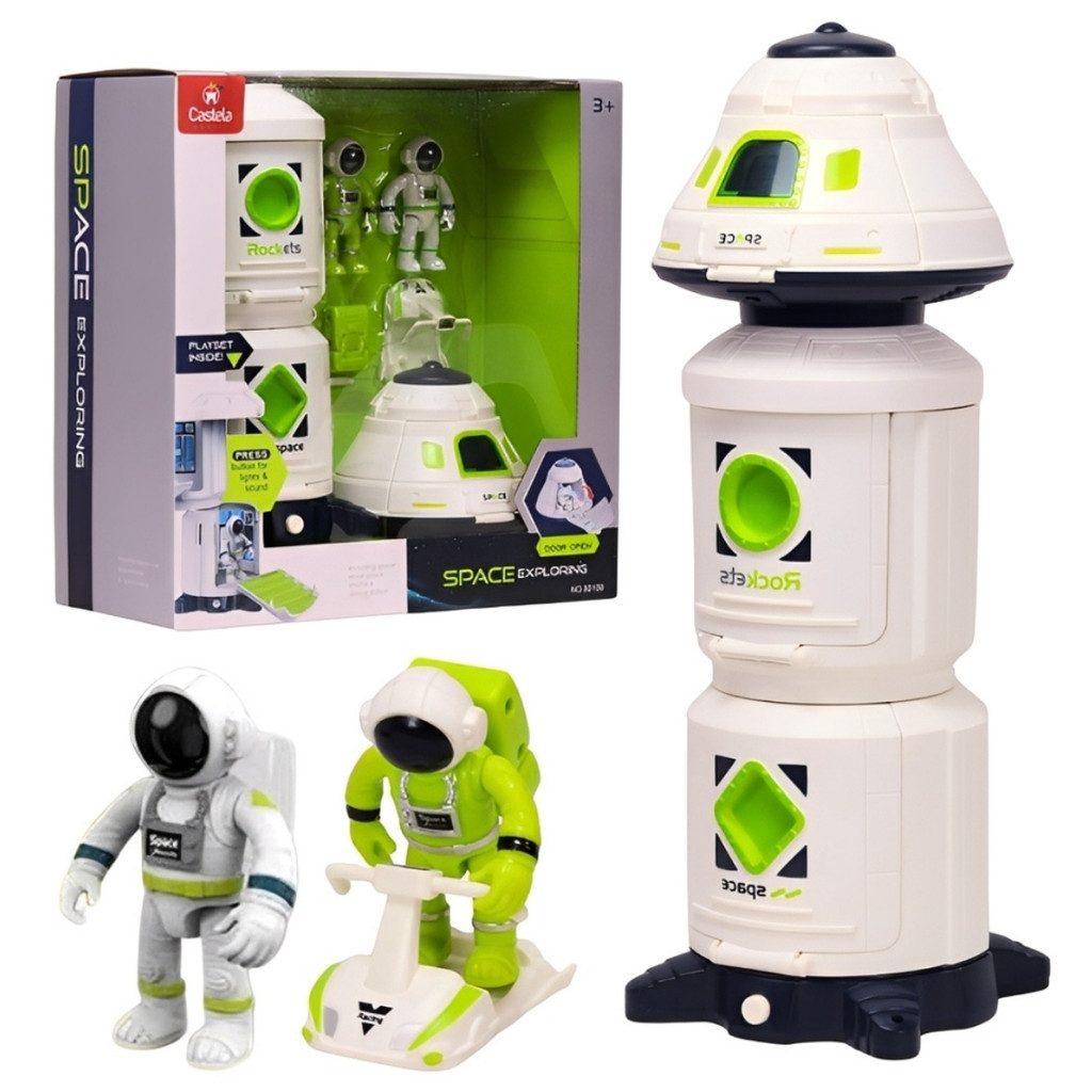 Brinquedo Playset Estação Espacial Foguete Astronauta C/ Som e Luz - Castela