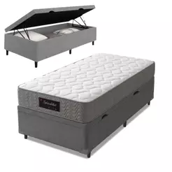 Cama Box Baú Colchão Solteiro Molas Ensacadas Splendido 88x188x65cm Munhoz