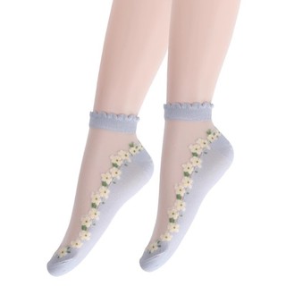 【Toque Sedoso】[Suave e Leve] Meias com Renda/Meias Femininas/Meias Invisíveis de Seda