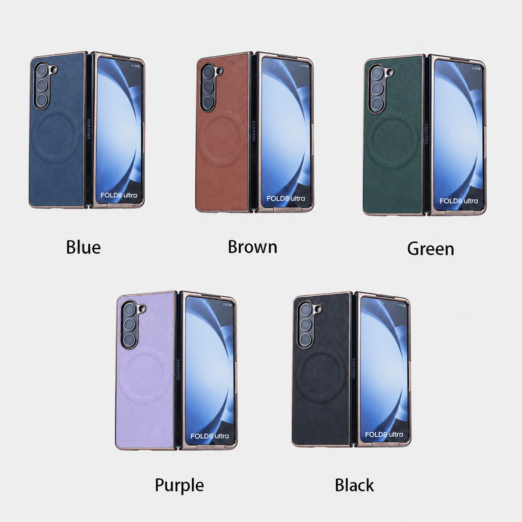 Caixa Magnética De Textura De Lichia Para Samsung Galaxy Z Fold 8 Ultra 7 W26 Capa Protetora PC Hard Case