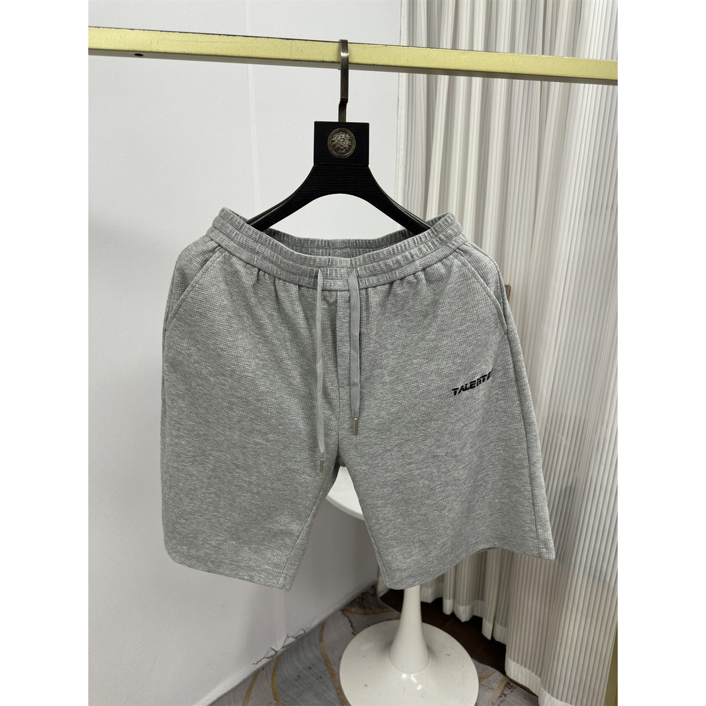 Etiqueta de corte de roupas masculinas!Moda requintado bordado enfeite Casual All-Match moda esportes Shorts masculino c