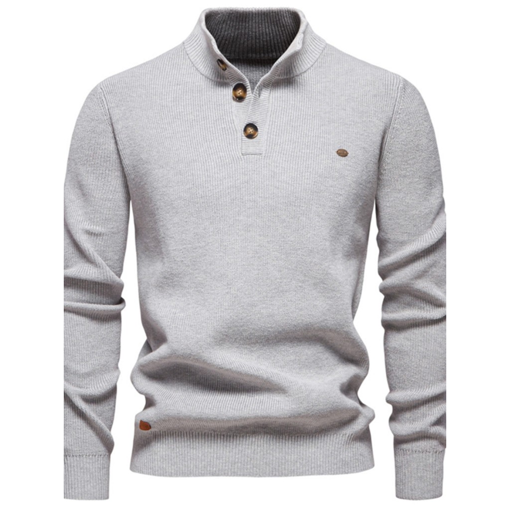 2026 outono inverno novo estilo gola alta pulôver camisola masculina Street Wear puro algodão malhas high-End meia gola 