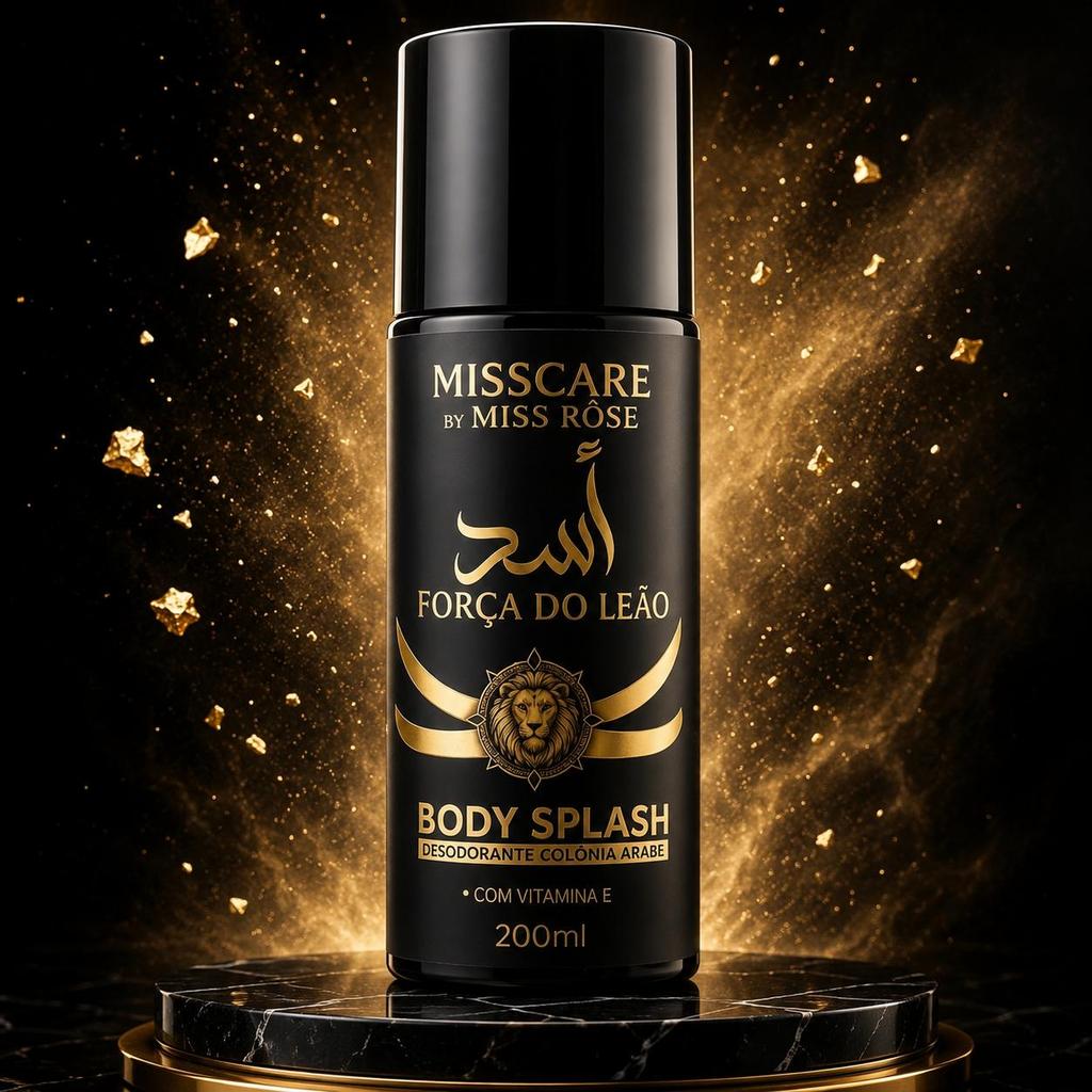 Body Splash Masculino Força do Leão Miss Care 200ml Colônia Desodorante Árabe