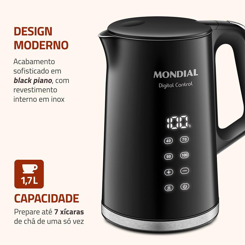 Chaleira Elétrica Digital Control Mondial Preto CE-18-DP — imagem 2 de 2
