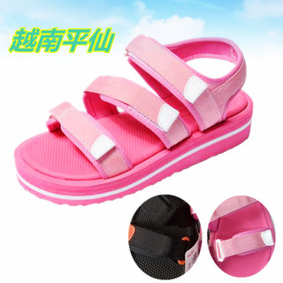 Pingxian verão vietnã sandálias femininas de salto plano sapatos de praia All-Match Casual sandálias de Velcro de sola g