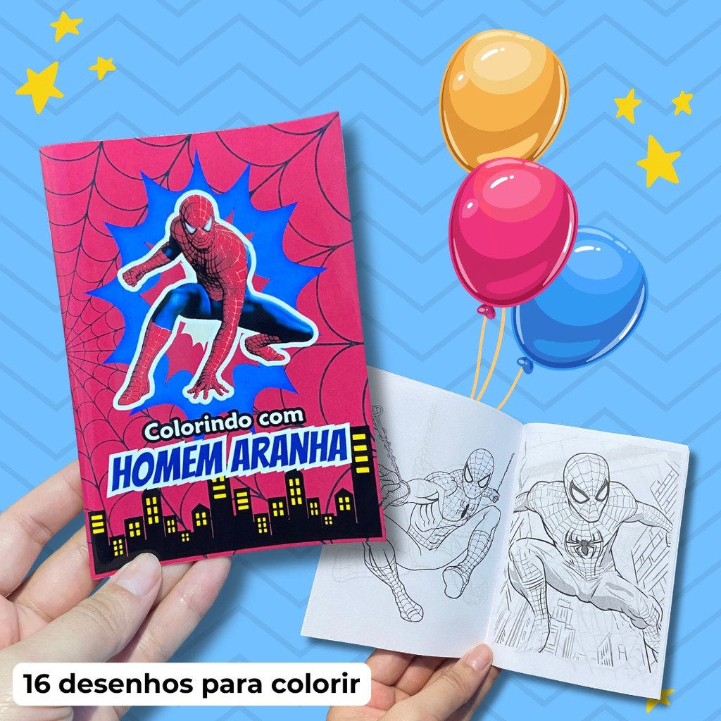 Livrinhos de Colorir Personalizados Homem Aranha Lembrancinha Aniversário Infantil