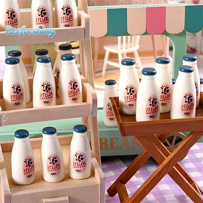 Refrescante 5/10 Pçs Modelo De Comida Em Miniatura Brinquedo Garrafa De Leite Bebidas Acessórios Para Casa De Bonecas Cr