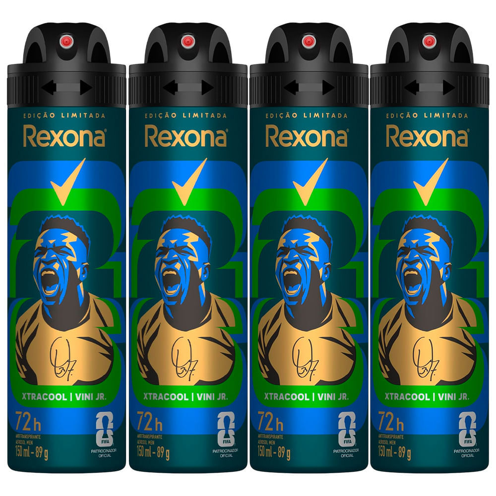 Kit Desodorante Aerosol Rexona Xtracool 150ml - 4 Unidades