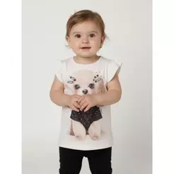 Blusa Malha Estampada Infantil Para Menina- PRETO