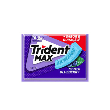 Trident Chiclete Max Menta Blueberry Sem Açúcar com 5 unid 16.5g