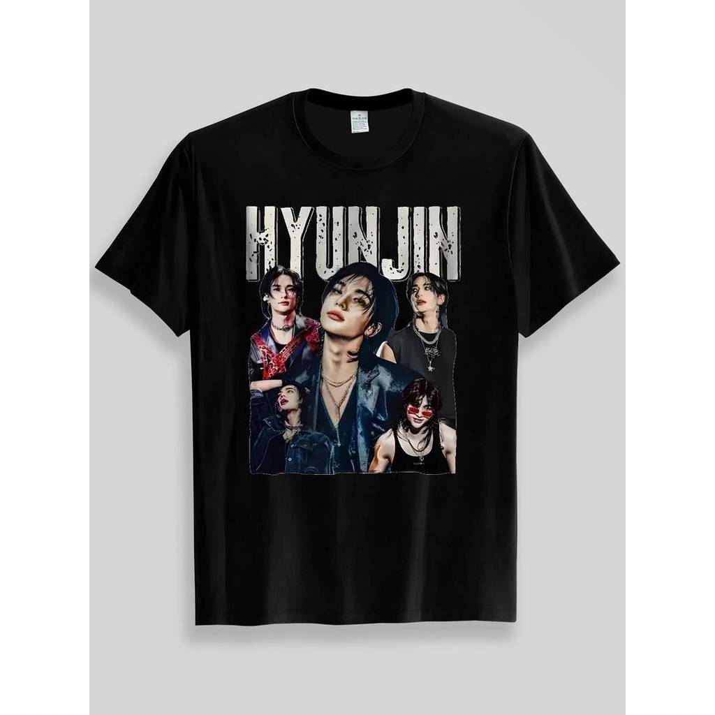 Camiseta Personagem HYUNJIN Estampa Tendência Confortável Moderna Atemporal Moda Feminina