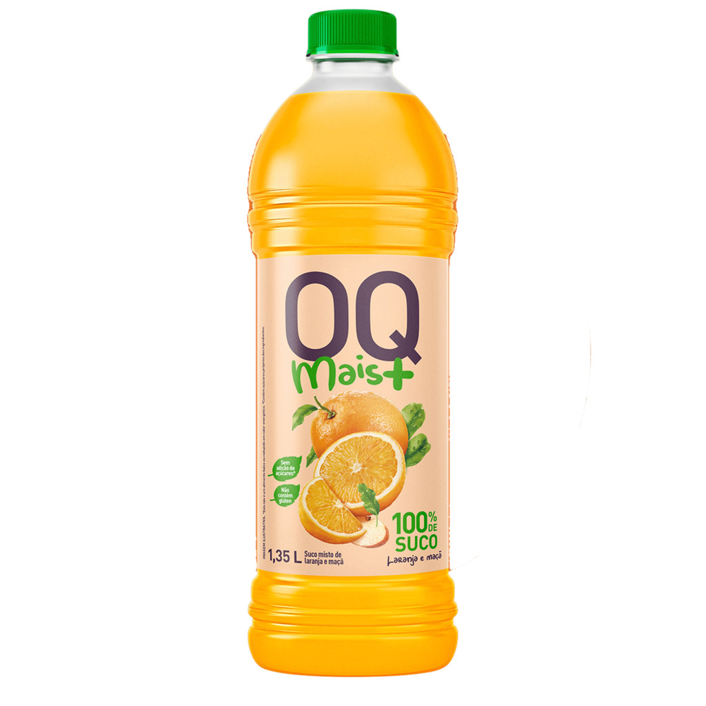 OQ Suco Mais+ Laranja e Maçã Integral Pet 900ml