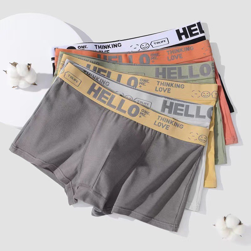 ((Pacote de 3) Cuecas boxer masculinas de algodão puro Cuecas boxer respiráveis Shorts macios esportivos cuecas boxer ma