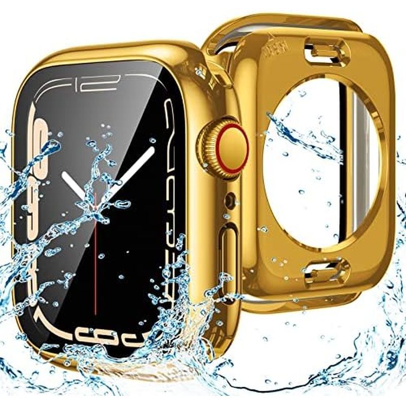Capa À Prova D'água Goton 2 Em 1 Para Apple Watch Protetor De Tela Série 6/5/4 ,