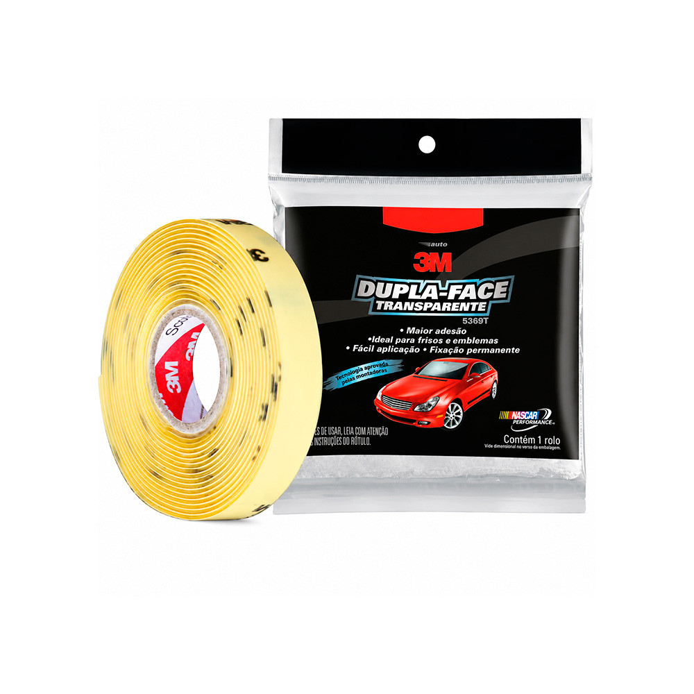 Fita Dupla Face Automotivo Transparente 12mm x 3m 3M 5369T