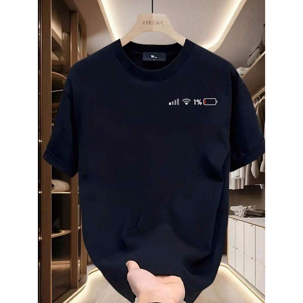 Camiseta Masculina Para Ele Estampada com Design Elegante Bateria Fraca - Camiseta Estilosa Bege para Academia
