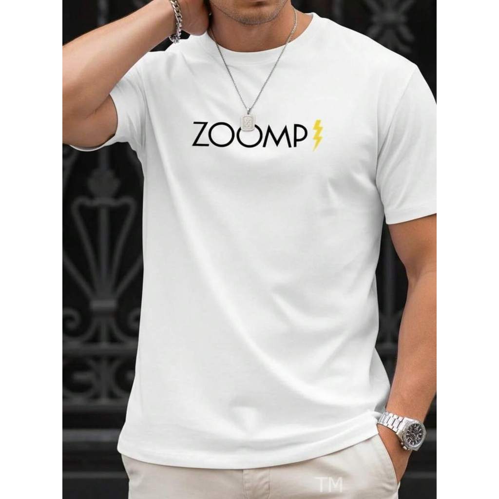 Camiseta Unissex Estilosa Masculina Estampada Zoomp Raio Street Camisa 100% Algodão 30.1 Academia
