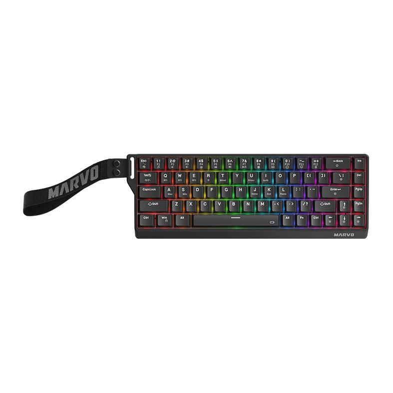 Teclado Mecanico Marvo Saber 65W, Switch Banana Crystal, Tri-Mode, Preto, KG965W