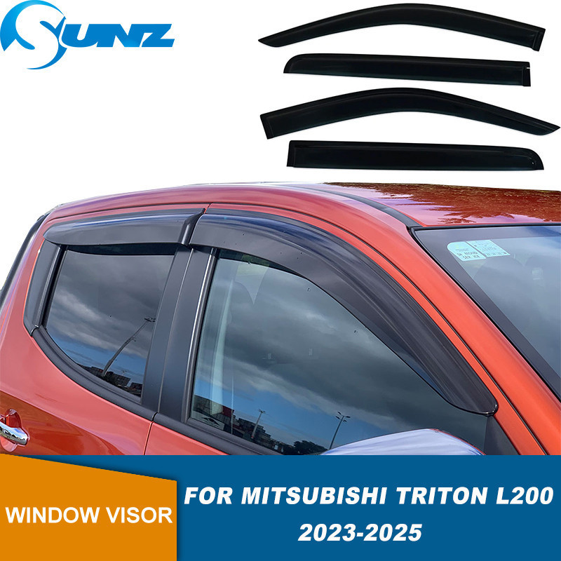 Viseira Da Janela Lateral Para Mitsubishi Triton L200 Strada 2023 2024 2025 Pára-Brisa Sol Chuva Defletor Guarda Do Carr