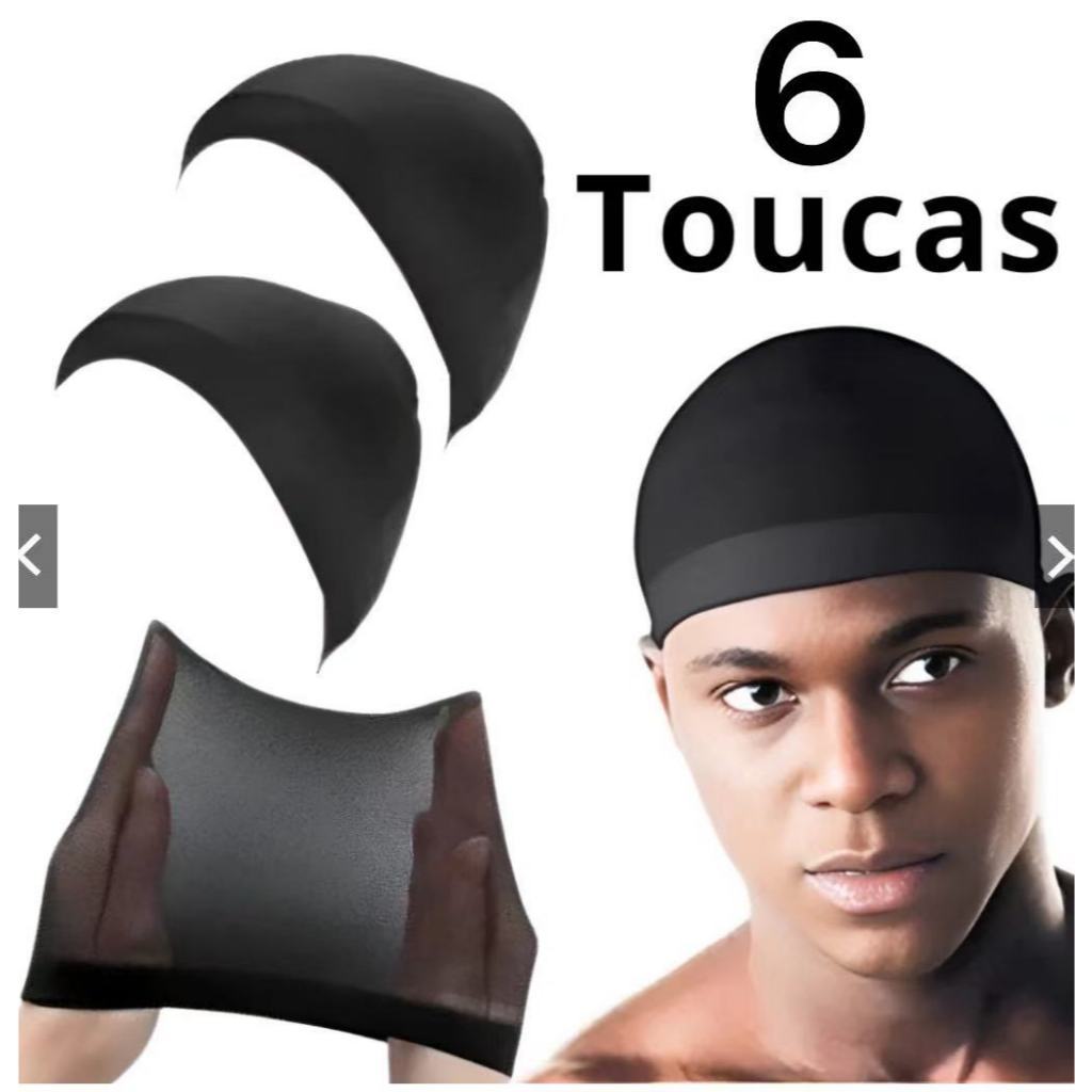 2 /4/6Toucas De Pressão Wave Cap Cabelo Afro Ondas 360 Waves touca nero touca para tranças.
