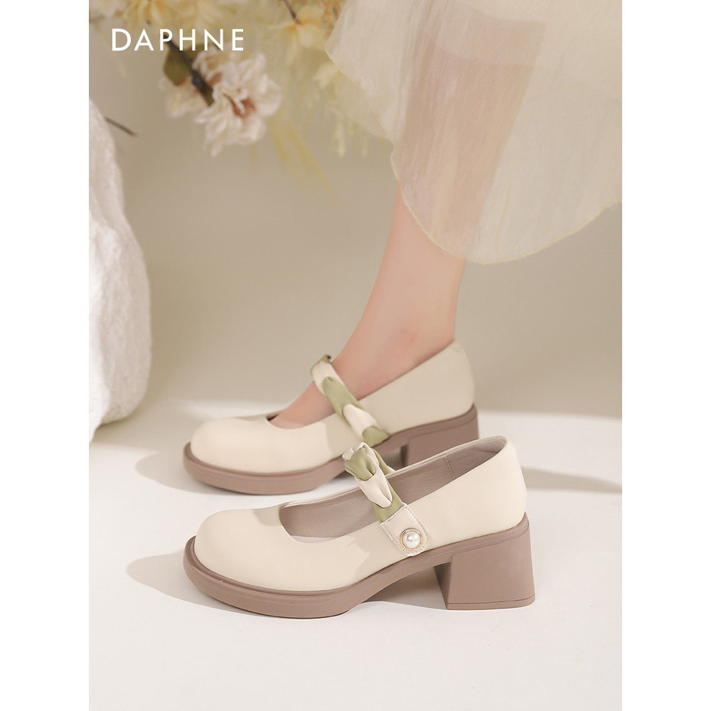 Daphne francês Mary Jane sapatos femininos 2026 novo estilo verão sapatos femininos com saia sapatos de salto grosso sal