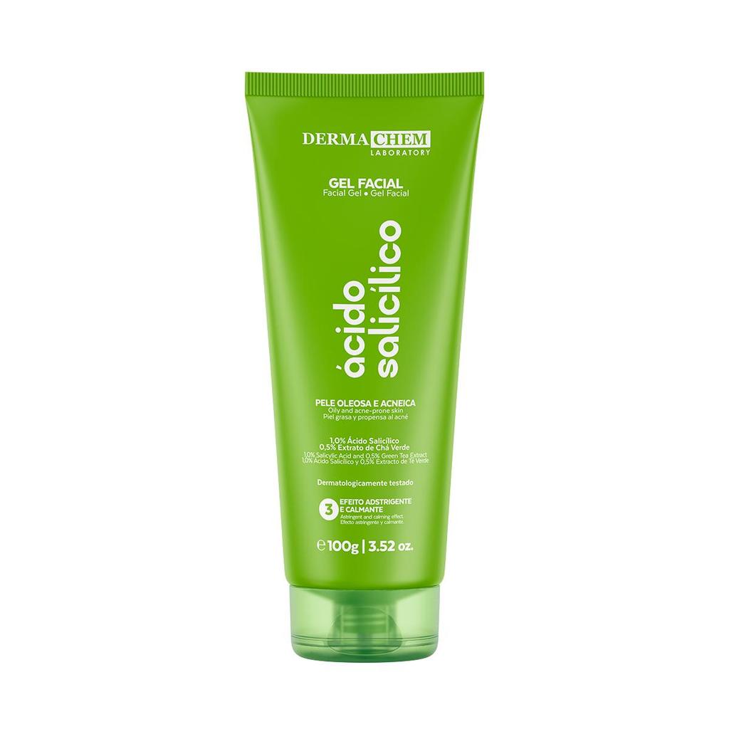 Gel Facial Antioleosidade Ácido Salicílico Efeito Calmante 100g - Dermachem