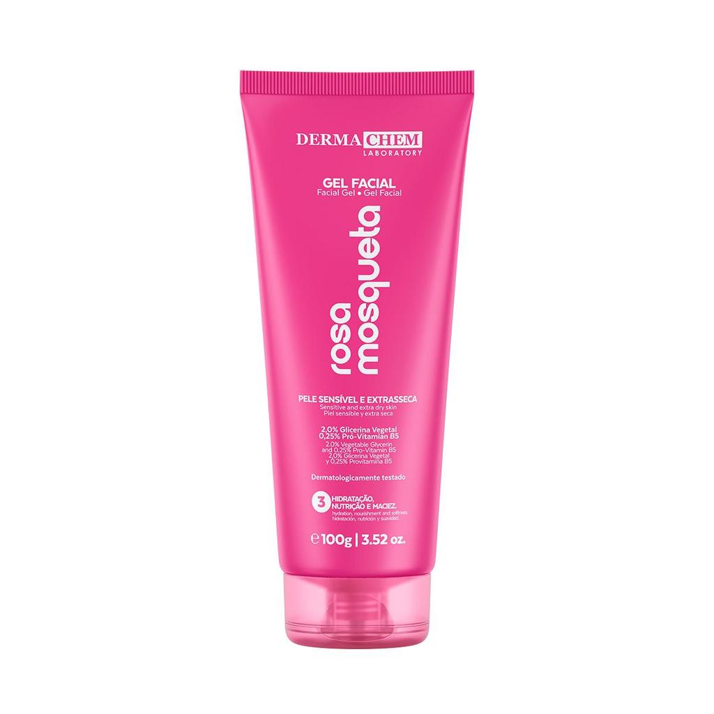 Gel Facial Rosa Mosqueta Antirressecamento 100g - Dermachem