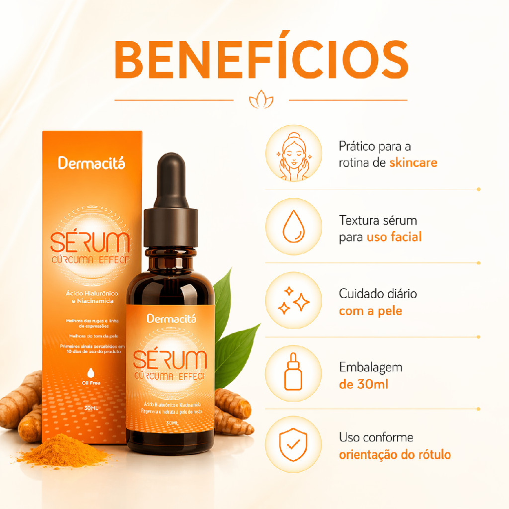 Sérum Facial Dermacitá Cúrcuma 30ml — imagem 2 de 2