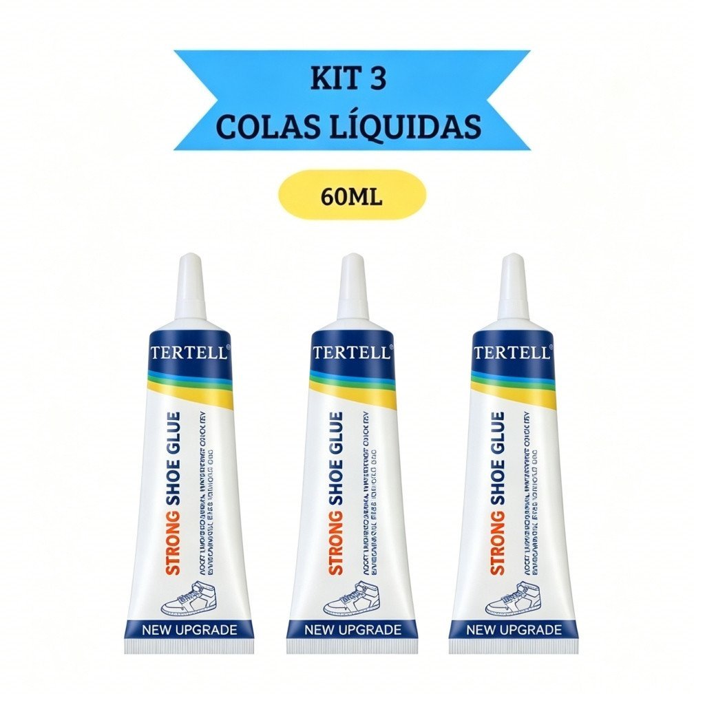 Kit 3 peças Cola Transparente Para Reparo De Sapatos  Adesivo À Prova D'água Fixação De Solas Saltos E Bolsas 60ml Cola