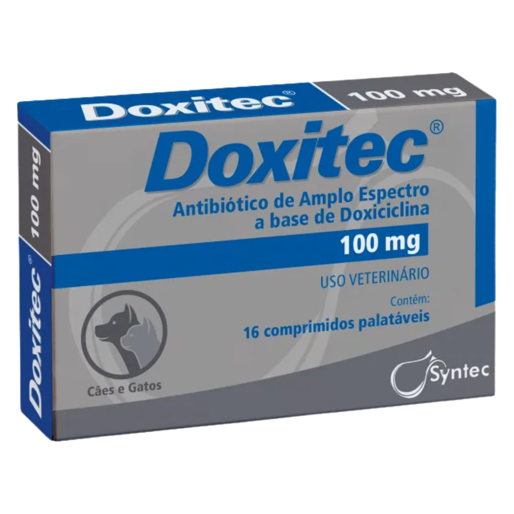 Doxitec 100mg Com 16 Comprimidos Para Cães e Gatos - Syntec