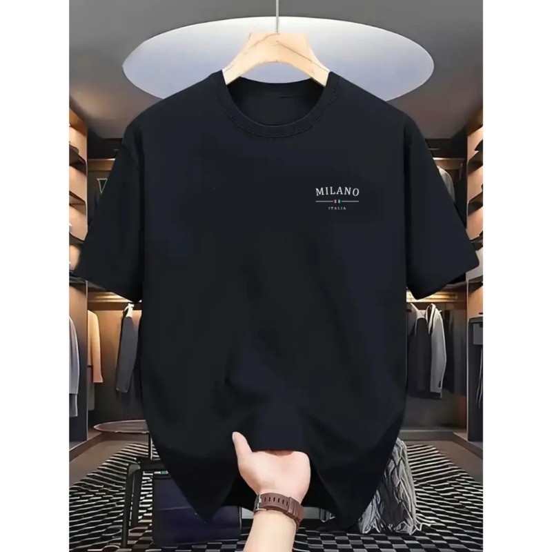 Camiseta Masculina Camisa Estampada Milano Blusa 100% Algodão Básica Manga Curta