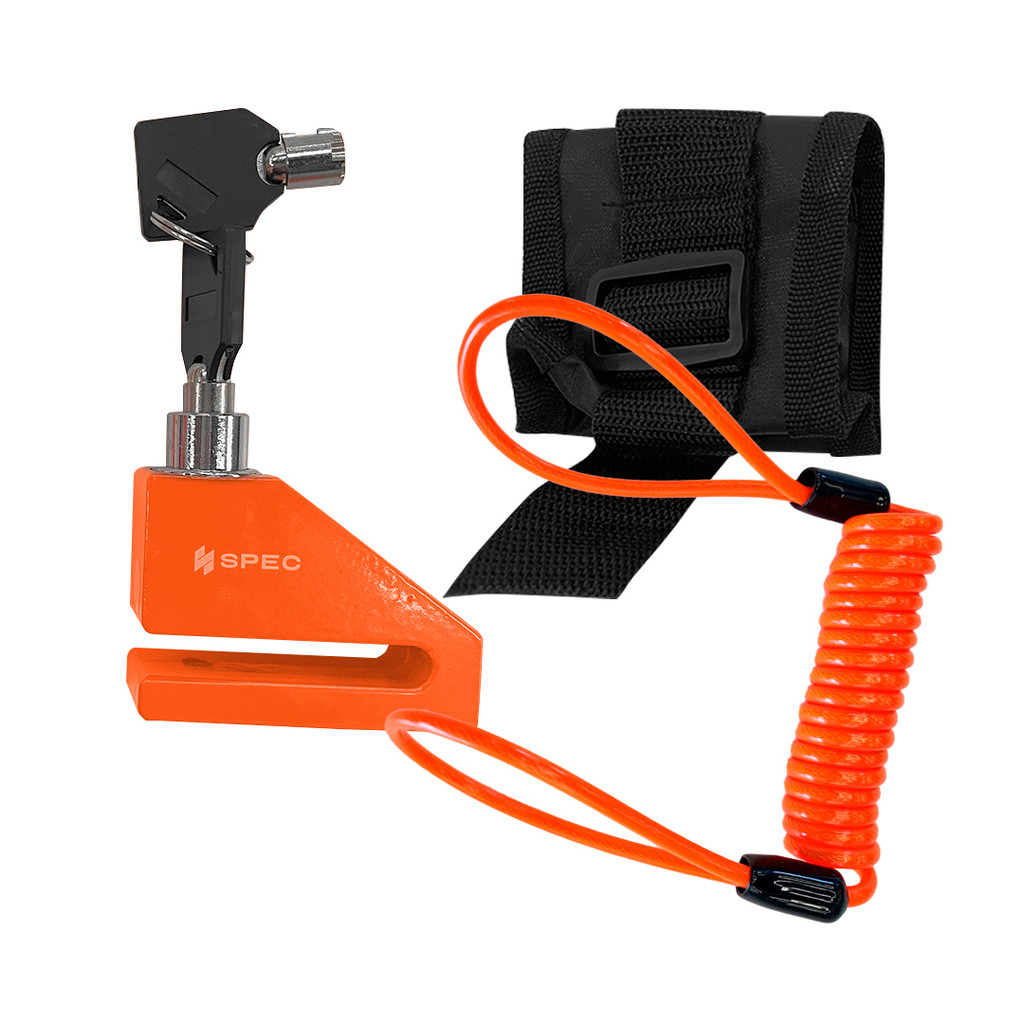 CADEADO DISCO PINO 5,5MM LARANJA COM LEMBRETE BOLSA SPEC Universal anti furto roubo IMPORTADO MOTO 1o LINHA PROMOÇÃO