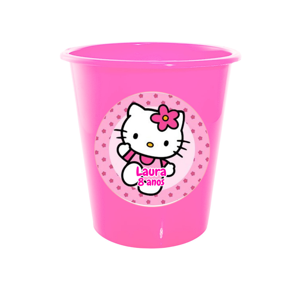 PEGUE E MONTE 10 Balde/ baldinho de pipoca de 1L personalizado da Hello Kitt, para lembrancinha