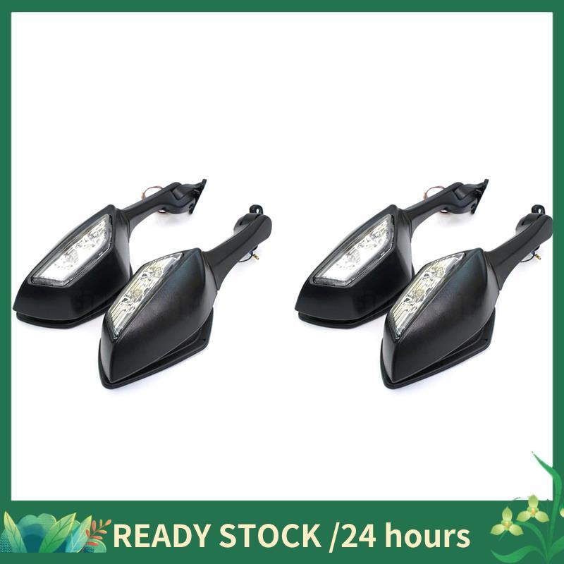 4x Espelhos Retrovisores Laterais Com Luz De Sinalização LED Para-10R ZX10R 10R 2011-2014