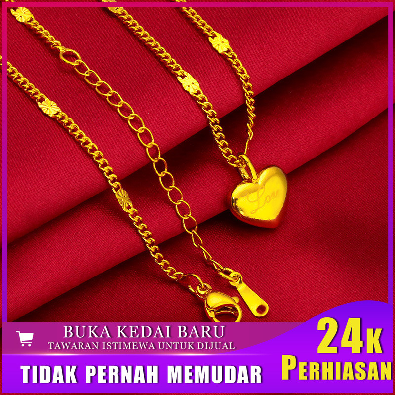 Amor Laser colar senhoras novo estilo moda vietnã areia ouro amor colar K ouro 18K atacado