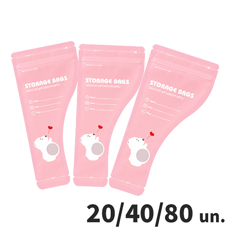 Kit 20/40/80 Saco para Leite em Pó Bebê Descartável Portátil com Vedação para Viagem2