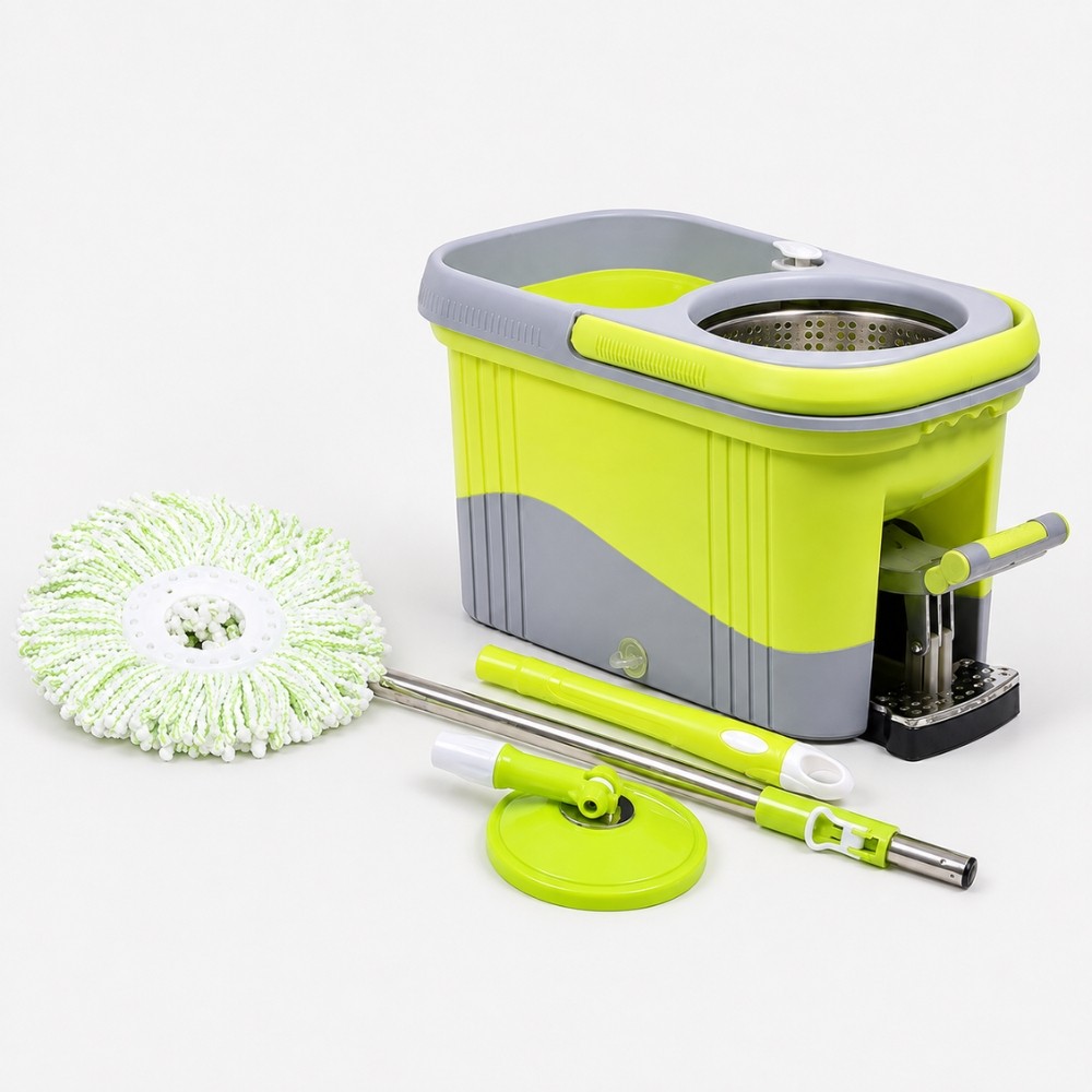 Balde Mop 360° Deend Profissional Com Esfregão e Pedal Verde
