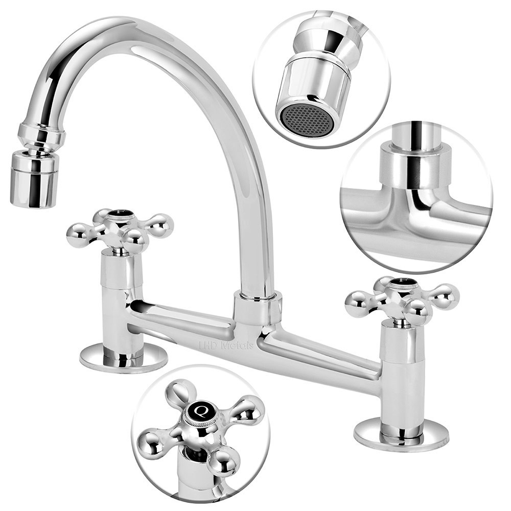 Torneira Cozinha Mesa Arejador Articulado 1/4v. Com 33 Prateado Agua Quente Fria Anti Respingo Misturador