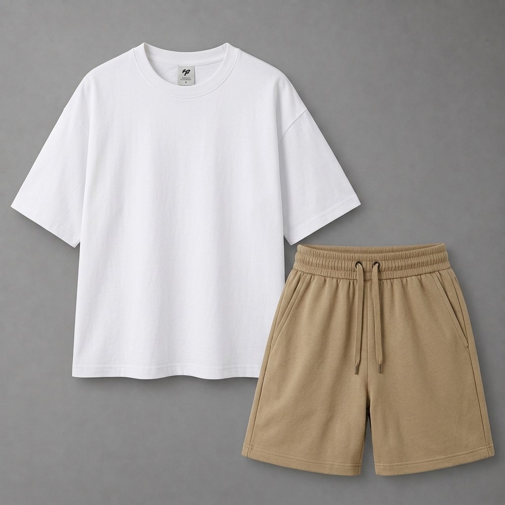 Conjunto Camiseta Oversized Bermuda Masculina Streetwear Premium Casual Confortável Over