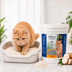 Areia Higiênica Premium para gatos 100% Mandioca Areia Biodegradável Caixa de Areia Gatos