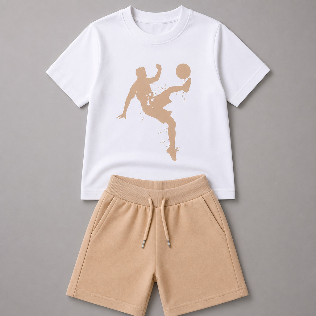 Conjunto Masculino Infantil Conjunto Esportivo Menino Kids Kit Camisa e Bermuda Masculino