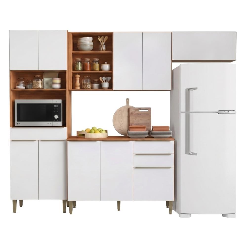 Armário de Cozinha Completa 10 Portas 3 Gavetas 100% MDF Clara