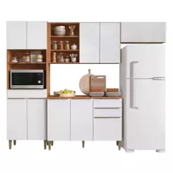 Armário de Cozinha Completa 10 Portas 3 Gavetas 100% MDF Clara