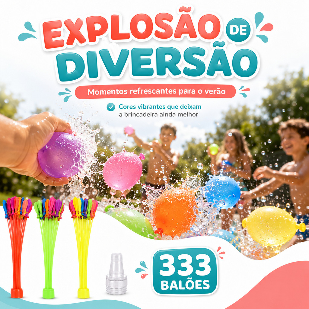 Kit 333 Balão De Água Infantil Splash Ball Brinquedo Guerra Infantil Bexiga Automática Biodegradável Kizumba · foto 2