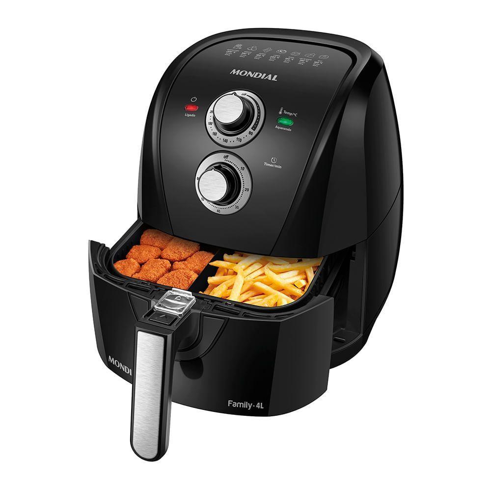 Fritadeira sem Óleo Air Fryer Mondial AFD-40-BFS 4L 1500W Preto Prata 220V
