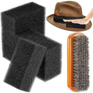 5 Peças de Esponja de Limpeza para Chapéus de Feltro, Escova de Limpeza para Bonés de Feltro, Kit de Limpeza de Madeira 