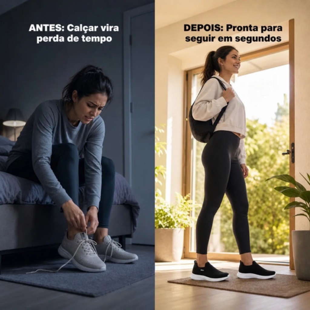 Tênis Feminino Actvitta Slip On Calce Fácil Preto Academia Caminhada Treino Leve Confortável — imagem 2 de 2