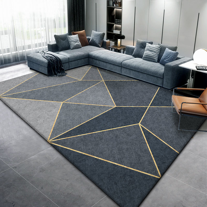 [Novos produtos] ins estilo nórdico sala de estar tapete sofá mesa de centro cobertor simples luz borda de luxo cheia de