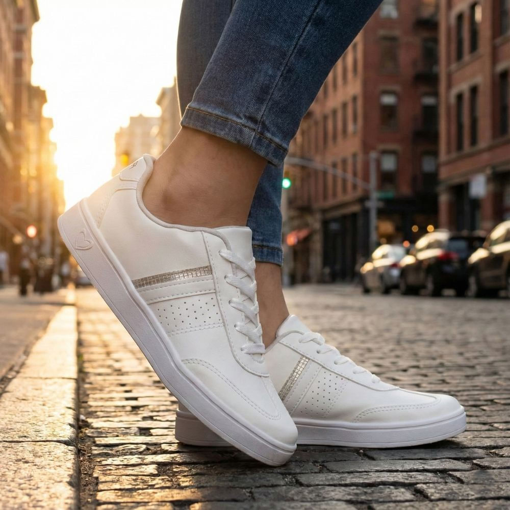Tênis Feminino Mississipi Napa Branco/Prata